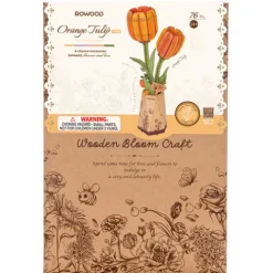 Wooden Orange Tulip Model
