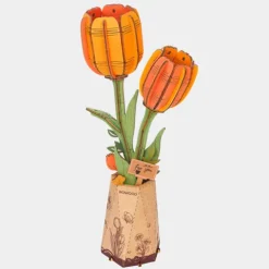 Wooden Orange Tulip Model