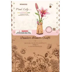 Wooden Pink Lily Model