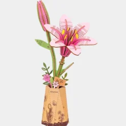 Wooden Pink Lily Model