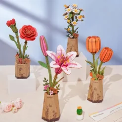 Wooden Pink Lily Model