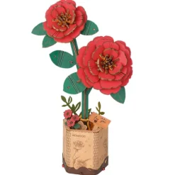 Wooden Red Camellia Model
