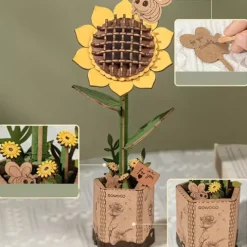 Wooden Sunflower Model